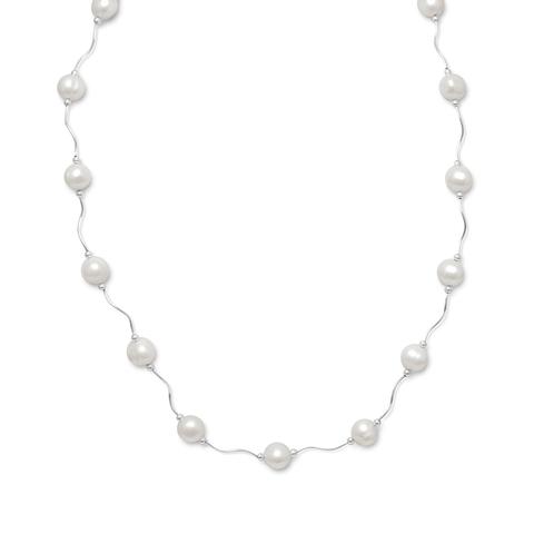 17"+2" Extension  Necklace with Cultured Freshwater Pearls