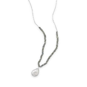 Labradorite and Freshwater pearl necklace