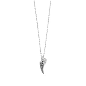 16.5" Angel Wing and Crystal Necklace
