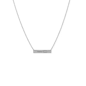 16"+2” Sterling Silver "Mama Bear" Bar Necklace