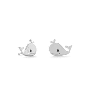 Sterling Silver Whale studs