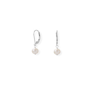6.5mm Cultured Freshwater Pearl Lever Earrings