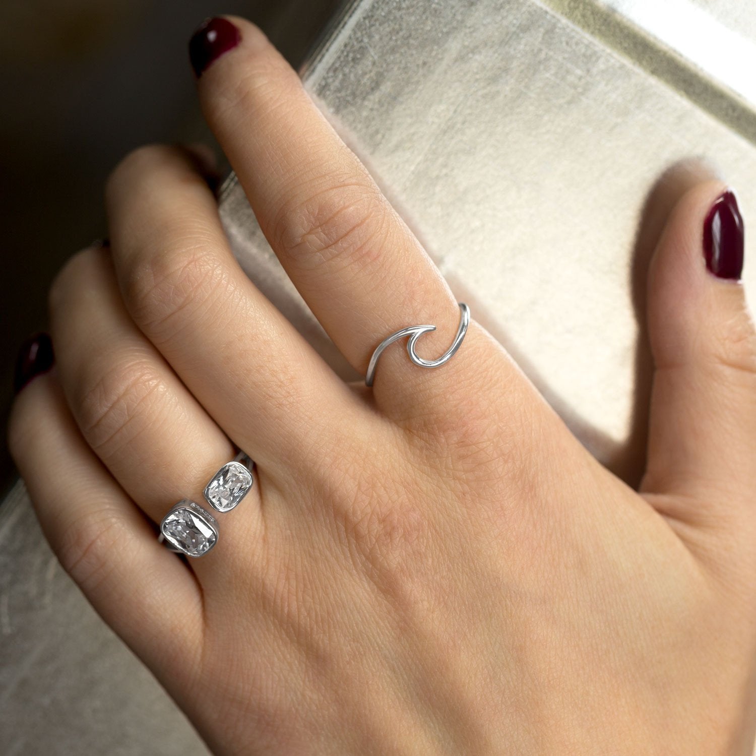 "Wave of Fresh Air" Rhodium Plated Wave Ring