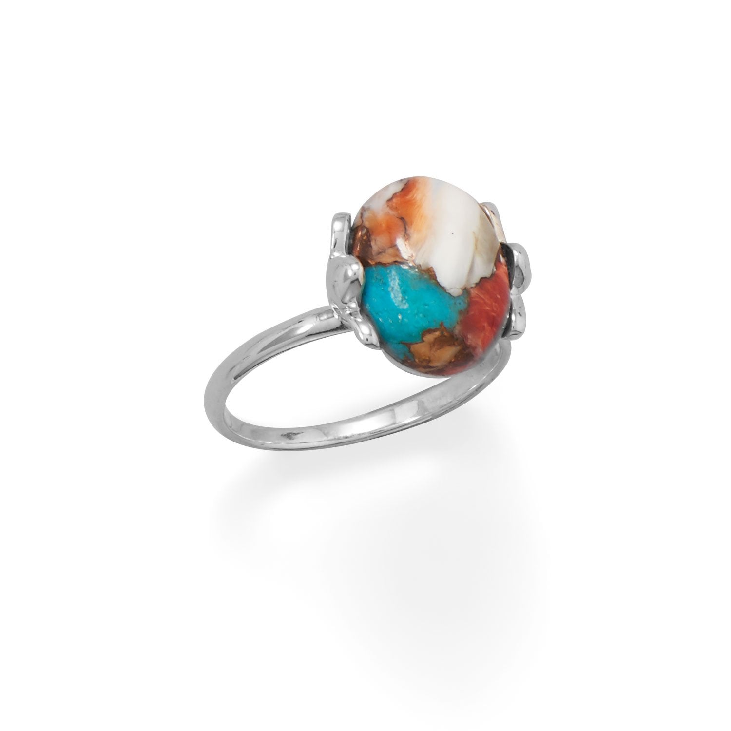 Spiny Oyster and Turquoise Ring