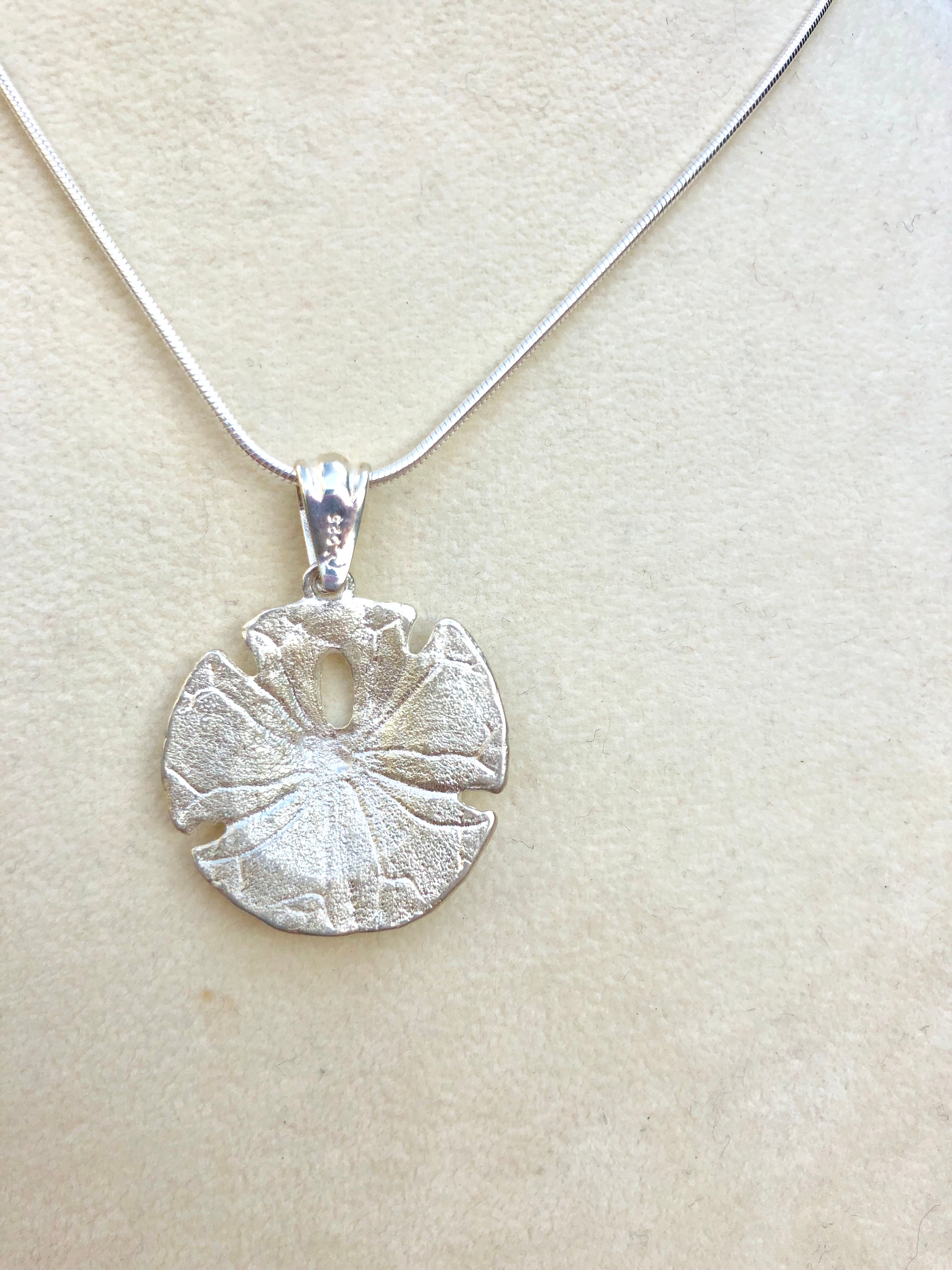 Sterling Silver Sand Dollar Necklace in Large