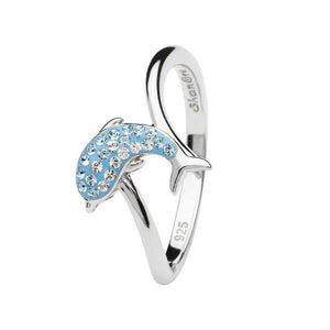 Dolphin Ring Encrusted with White Swarovski® Crystal