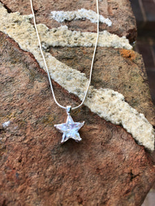 CZ Star Necklace or Pendant in Sterling Siver