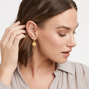 Fleur-de-Lis Hoop & Charm Earring