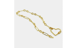 Alt Chain Necklace with Heart Carabiner