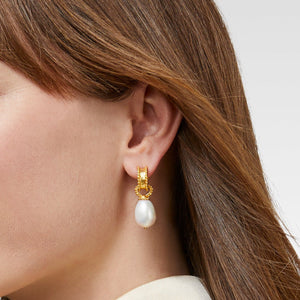 Marbella Pearl Hoop & Charm Earring - Julie Vos
