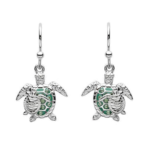 Mother & Baby Green Sea Turtle Earrings With Swarovski® Crystals