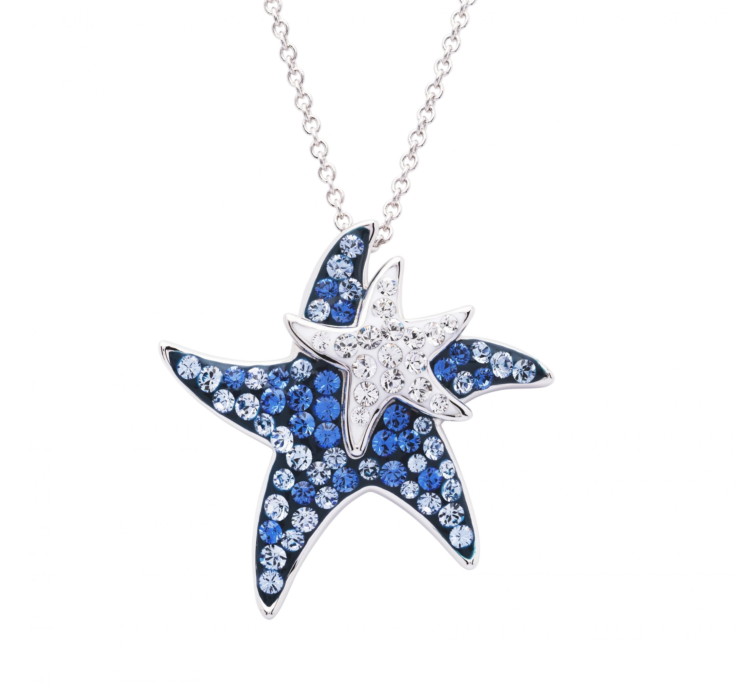 Starfish Mom Baby Necklace with Swarovski® Crystal