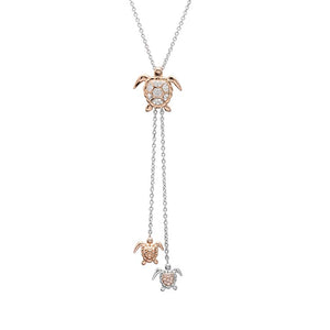 Rose Gold Sea Turtle Necklace  With Swarovski® Crystals