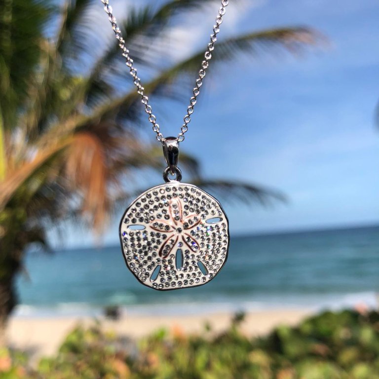 Sand Dollar Necklace With Swarovski® Crystals