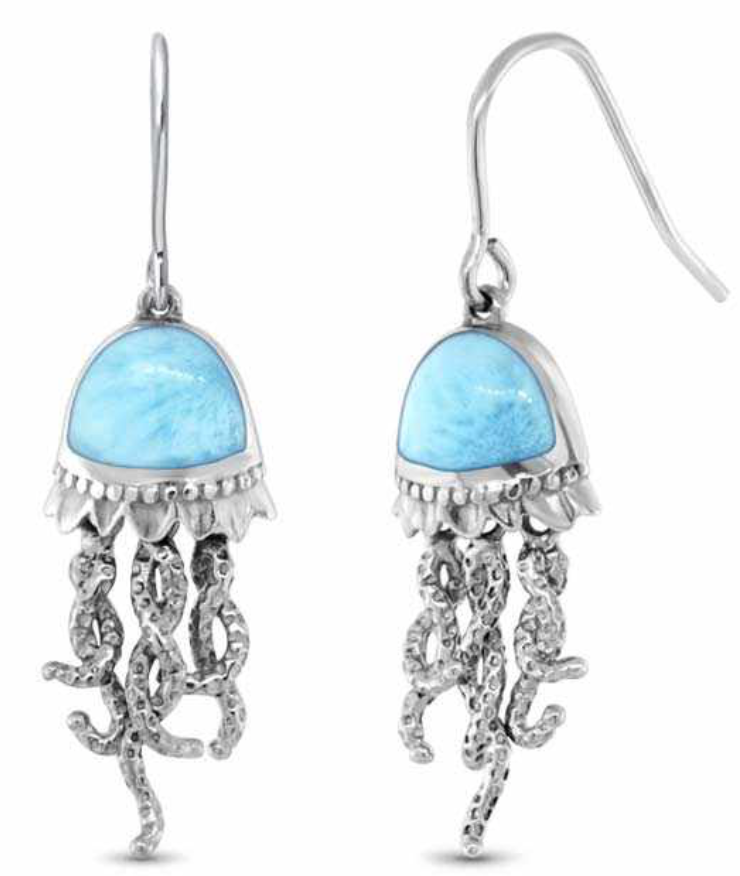 Jellyfish  Marahlago Larimar Earrings