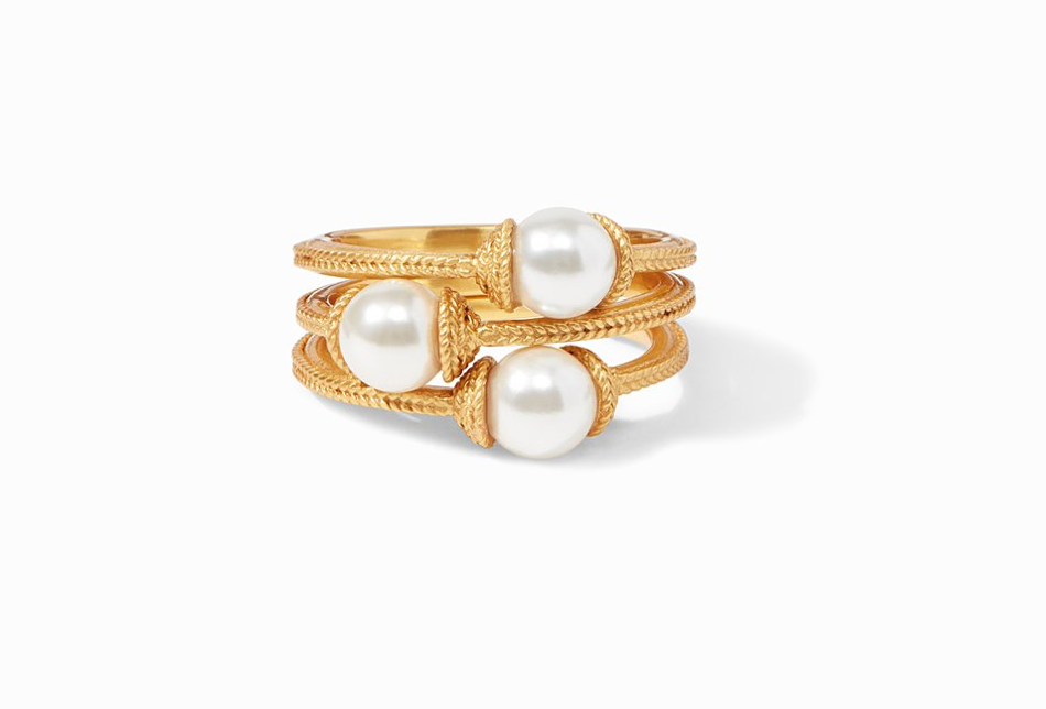 Calypso Pearl Stacking Ring, set of 3