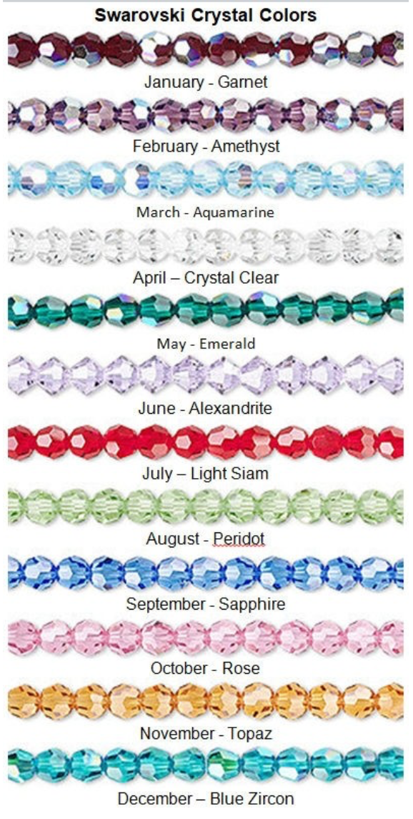 Forget Me Not Ronaldo Bracelet, Swarovski Crystal Birthstone Colors