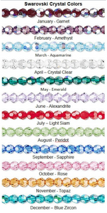 Forget Me Not Ronaldo Bracelet, Swarovski Crystal Birthstone Colors