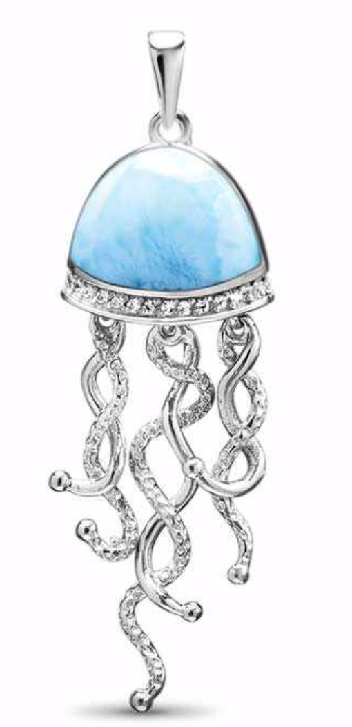 Jellyfish  Marahlago Larimar Necklace