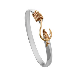 14 K Gold Sterling Silver Mermaid Hook Bracelet
