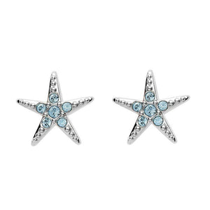 Star Fish Stud Earrings With Swarovski® Crystals