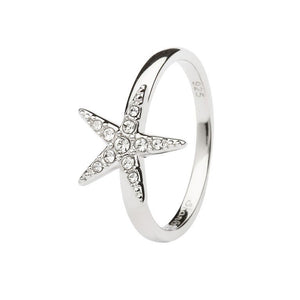 Starfish Ring Encrusted With White Swarovski® Crystal