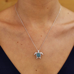 Sea Turtle Necklace With Swarovski® Crystals