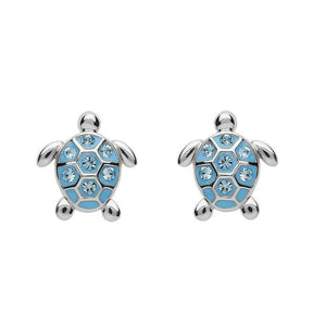 Sea Turtle Stud  Earrings With Swarovski® Crystals