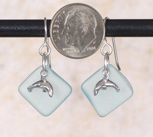 Seaglass Dolphin Earrings