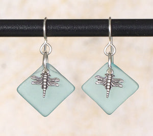 Seaglass Dragonfly Earrings