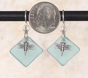 Seaglass Dragonfly Earrings