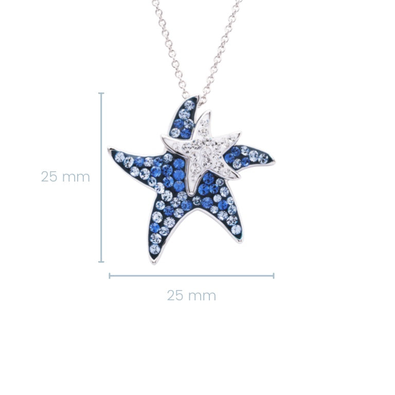 Starfish Mom & Baby  Necklace with Swarovski® Crystal