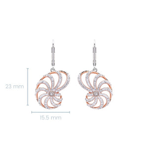 Nautilus Shell Earrings Encrusted With White Swarovski® Crystal