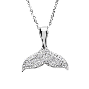 Whale Tail Necklace With Clear Swarovski® Crystals