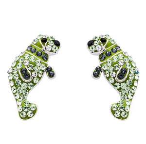 Florida Manatee Stud earrings with Peridot Swarovski® Crystals