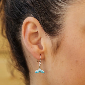 Whale Tail Drop  Earrings With Clear Swarovski® Crystals