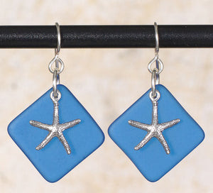 Seaglass Thin Star Fish Earrings