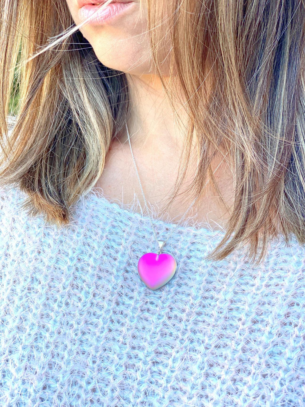 LARGE HEART NECKLACE YG - LONGORIA COLLECTION
